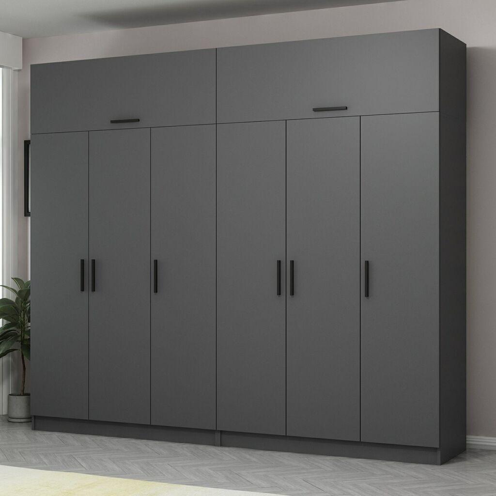 Гардеробер Ханах Хоум Кејл 270x235x52 см Антрацит
