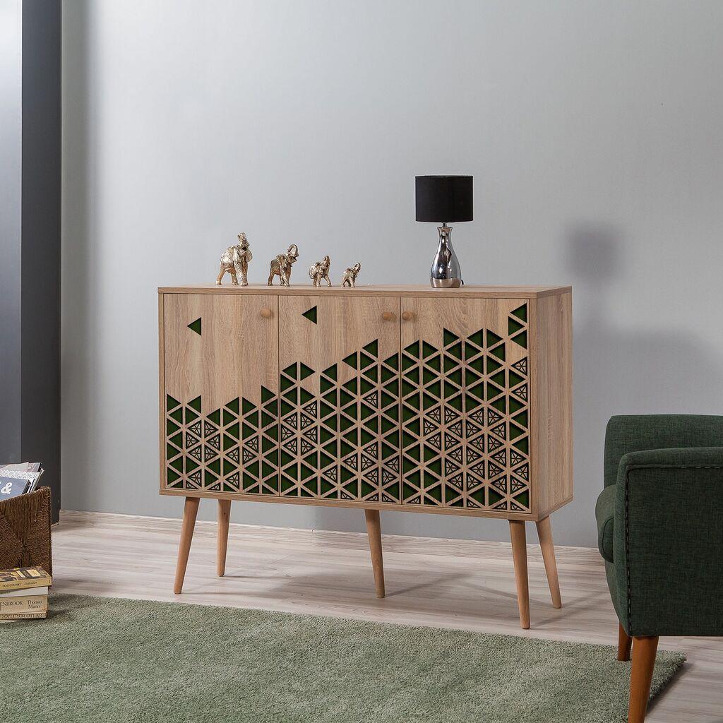Комода Hanah Home Mega 121, кафеаво-зелена
