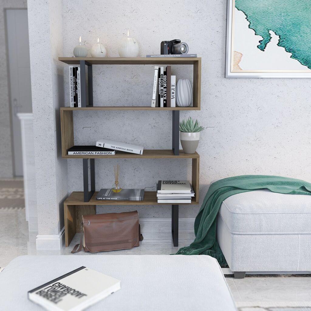 Полица Hanah Home 91.5x124.5x29.5cm дабово-црна