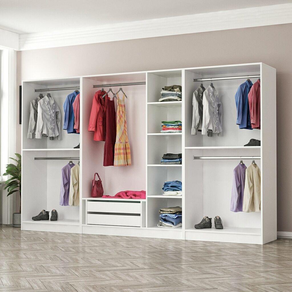 Гардеробер Hanah Home Кејл 315x190x52 см Бела