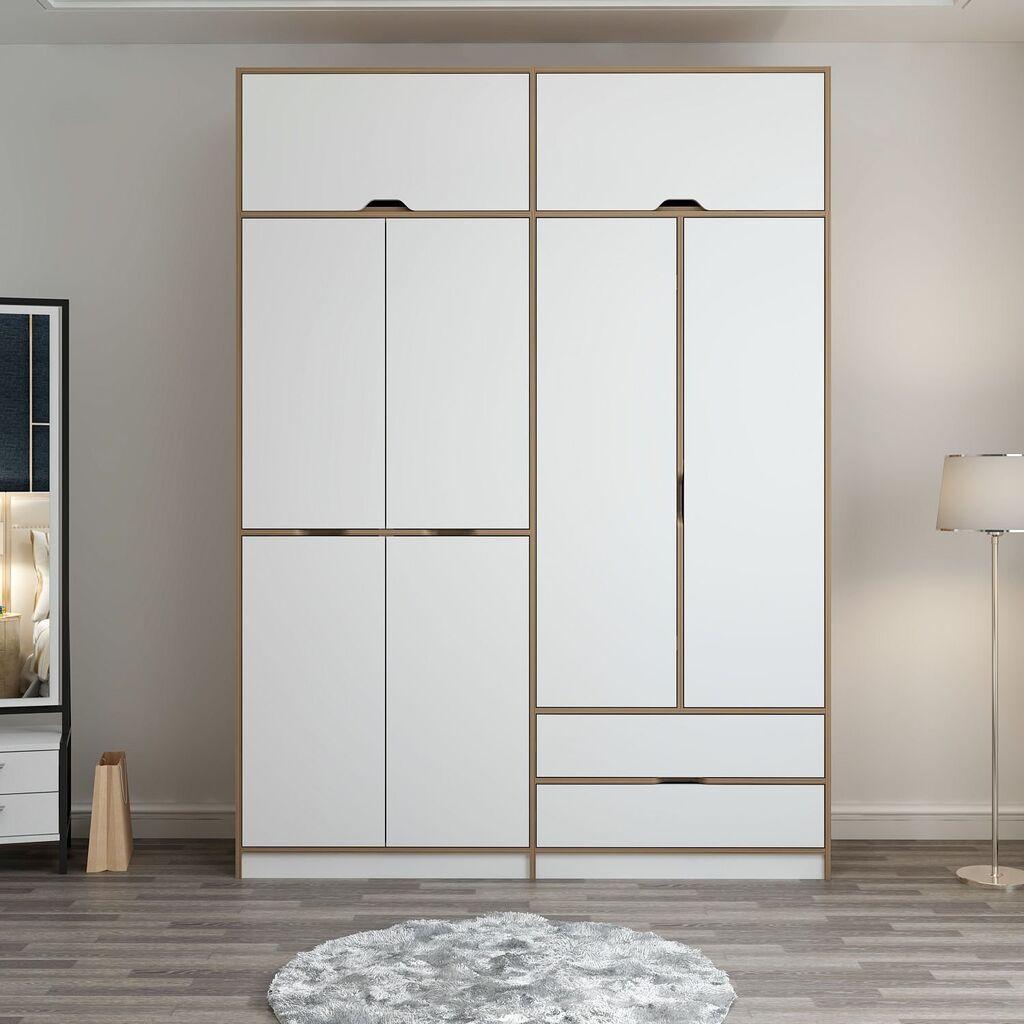 Гардеробер Hanah Home Elina 185x253x52 см Бело-беж