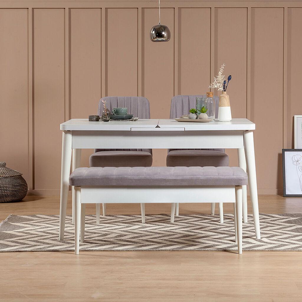 Трпезариски сет Hanah Home Vina 0701, бело-сива