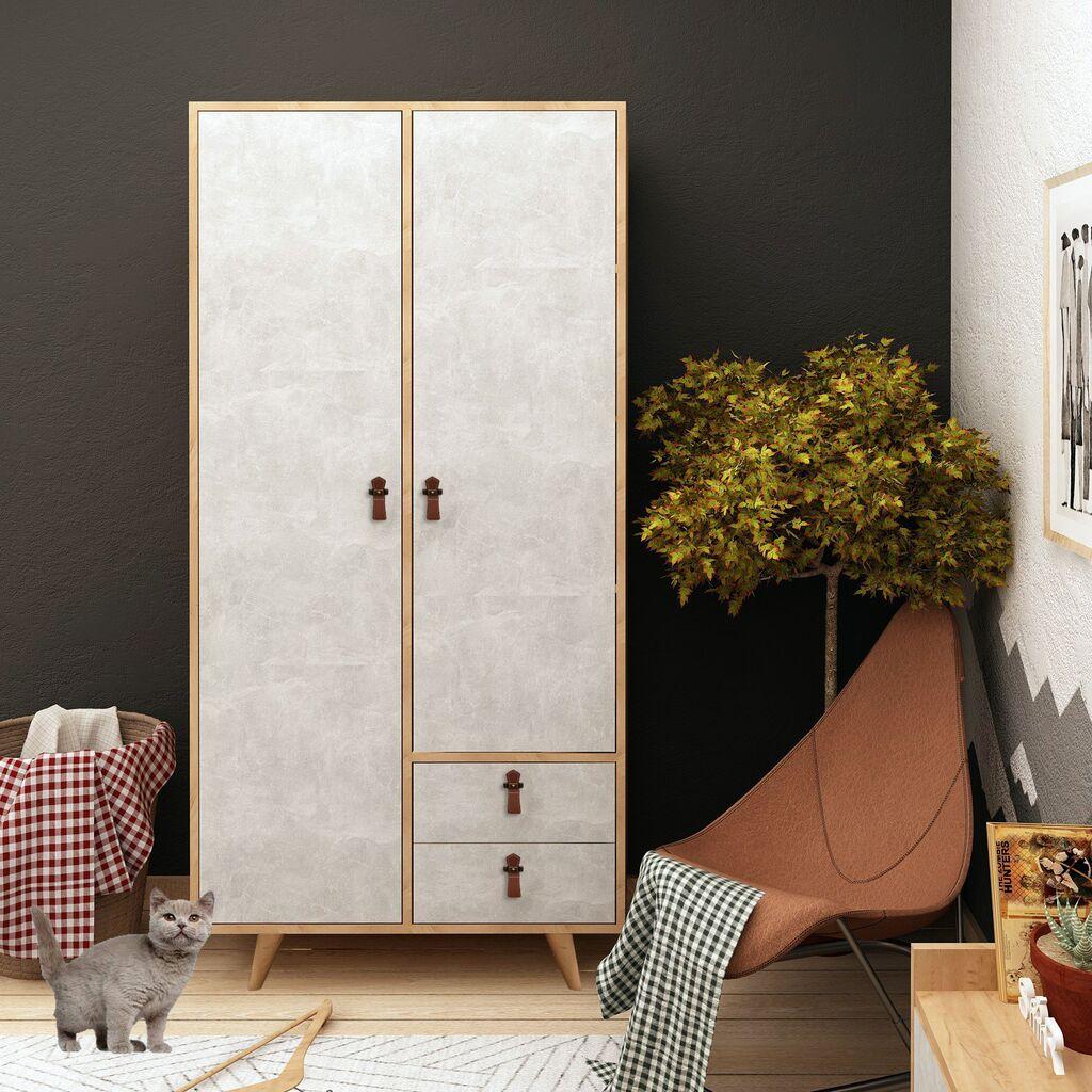 Гардеробер Hanah Home Suwon 100x190x52cm дабово-сива