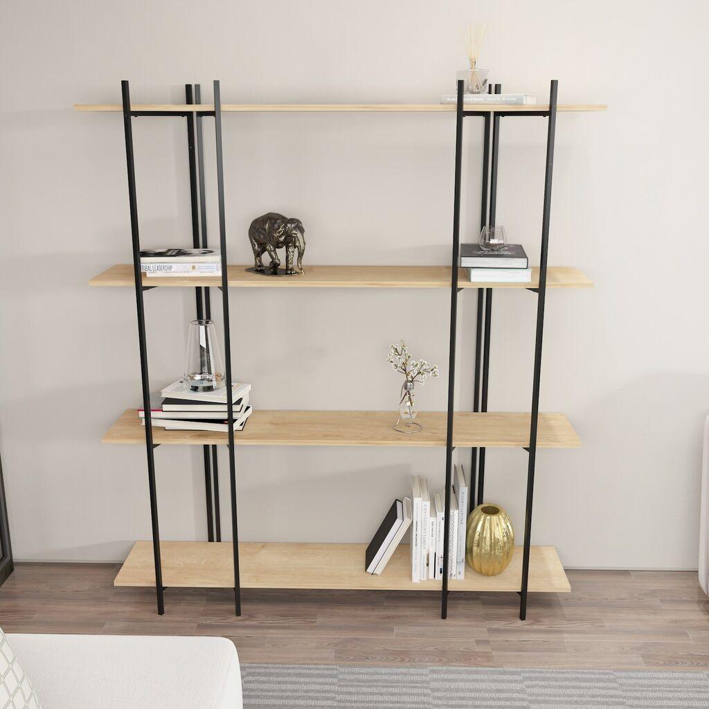 Полица Hanah Home 160x180x29.6 см даб-црна
