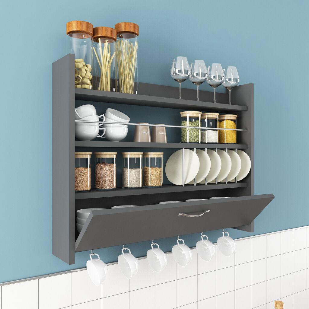 Кујнска полица Hanah Home Knott, антрацит