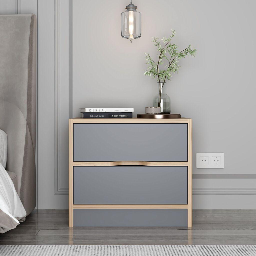 Ноќна масичка Hanah Home Elina 8170, 54x40x47 см, кафеаво-црна