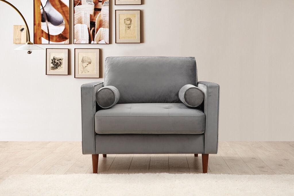 Фотелја Atelier del Sofa Roma 105x85x90 ​​см, светло сива