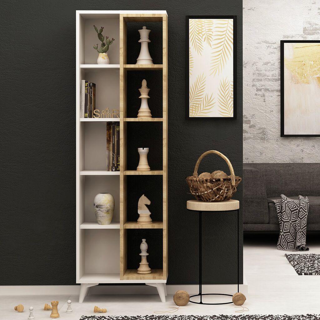 Полица за книги Hanah Home Enzamu, кремасто бела