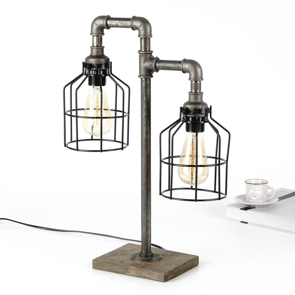 Столна ламба Opviq E27 со штекер, црна