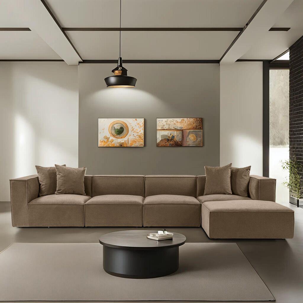 Аголна софа Atelier del Sora 430x75x102cm кафеава