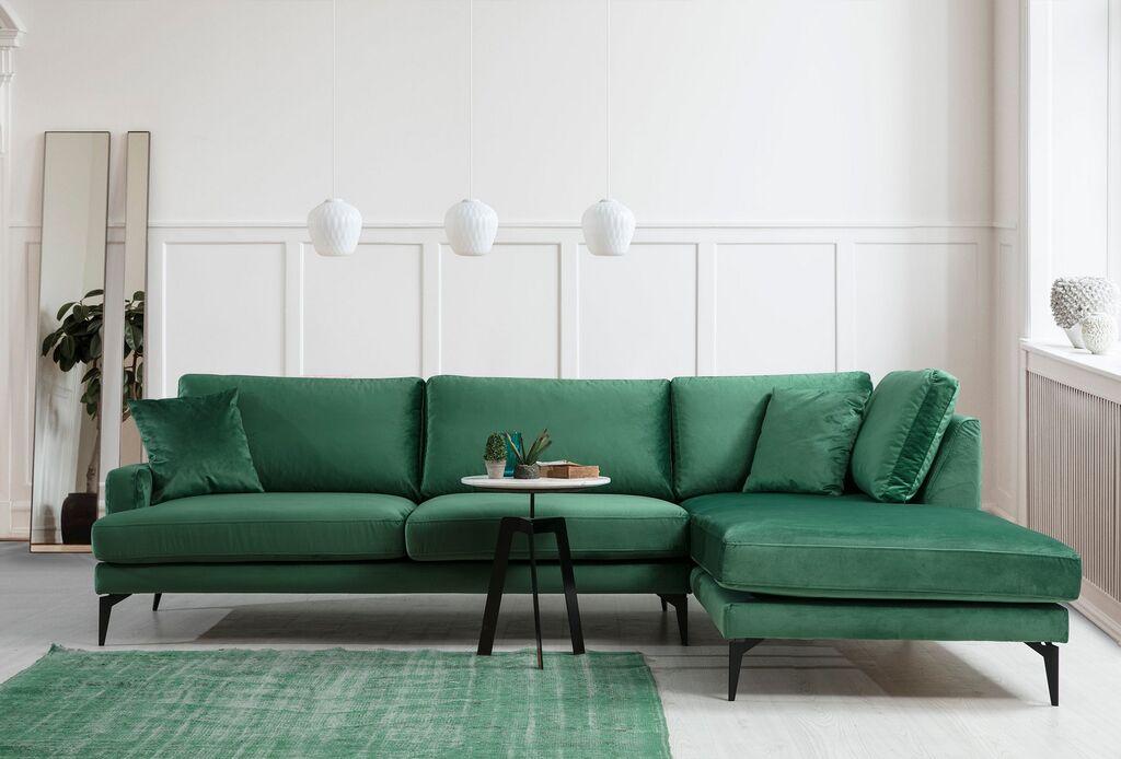 Аголна гарнитура Atelier del Sofa 90x88x283 см зелена