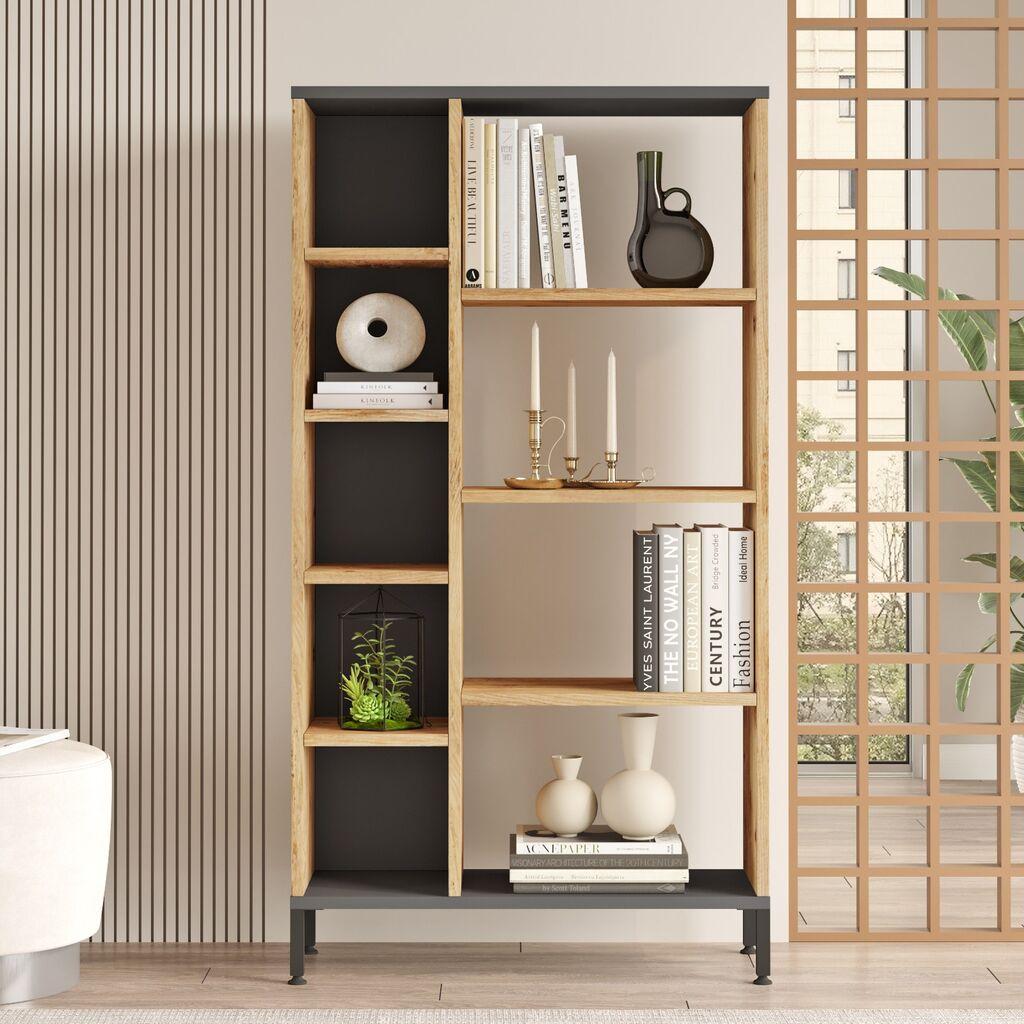 Полица Hanah Home 72x133.6x25.5cm беж-антрацит