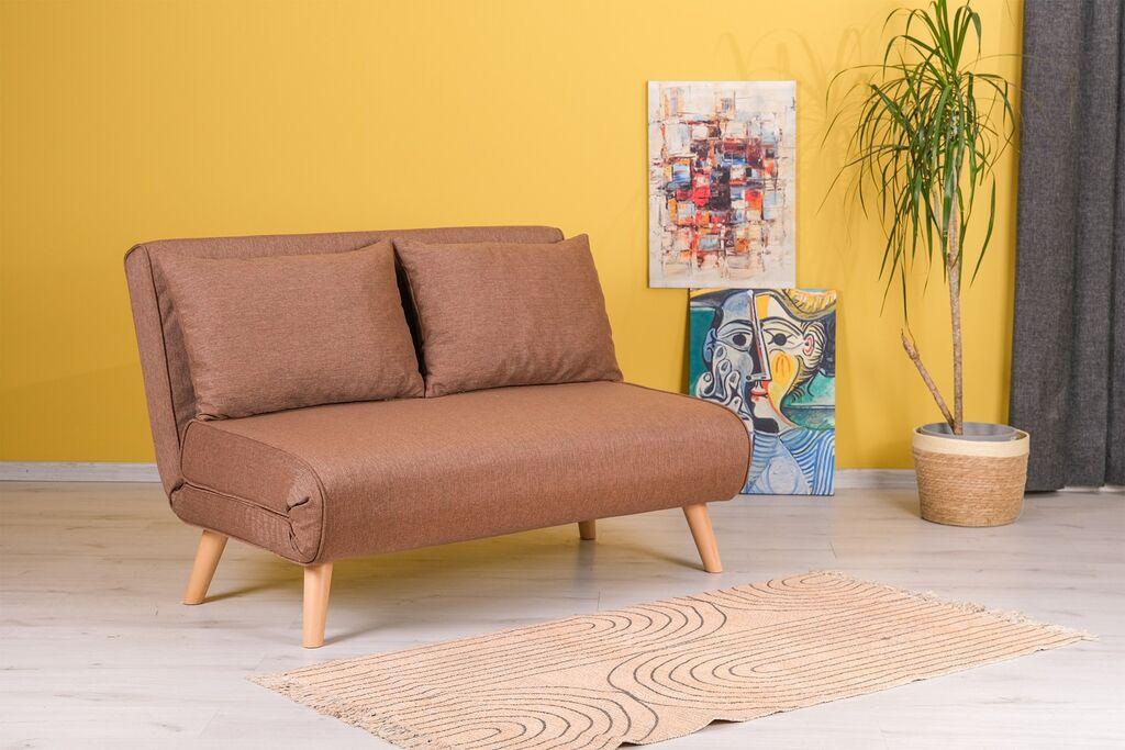 Atelier del Sofa Folde тросед, 2 седишта, кафеава