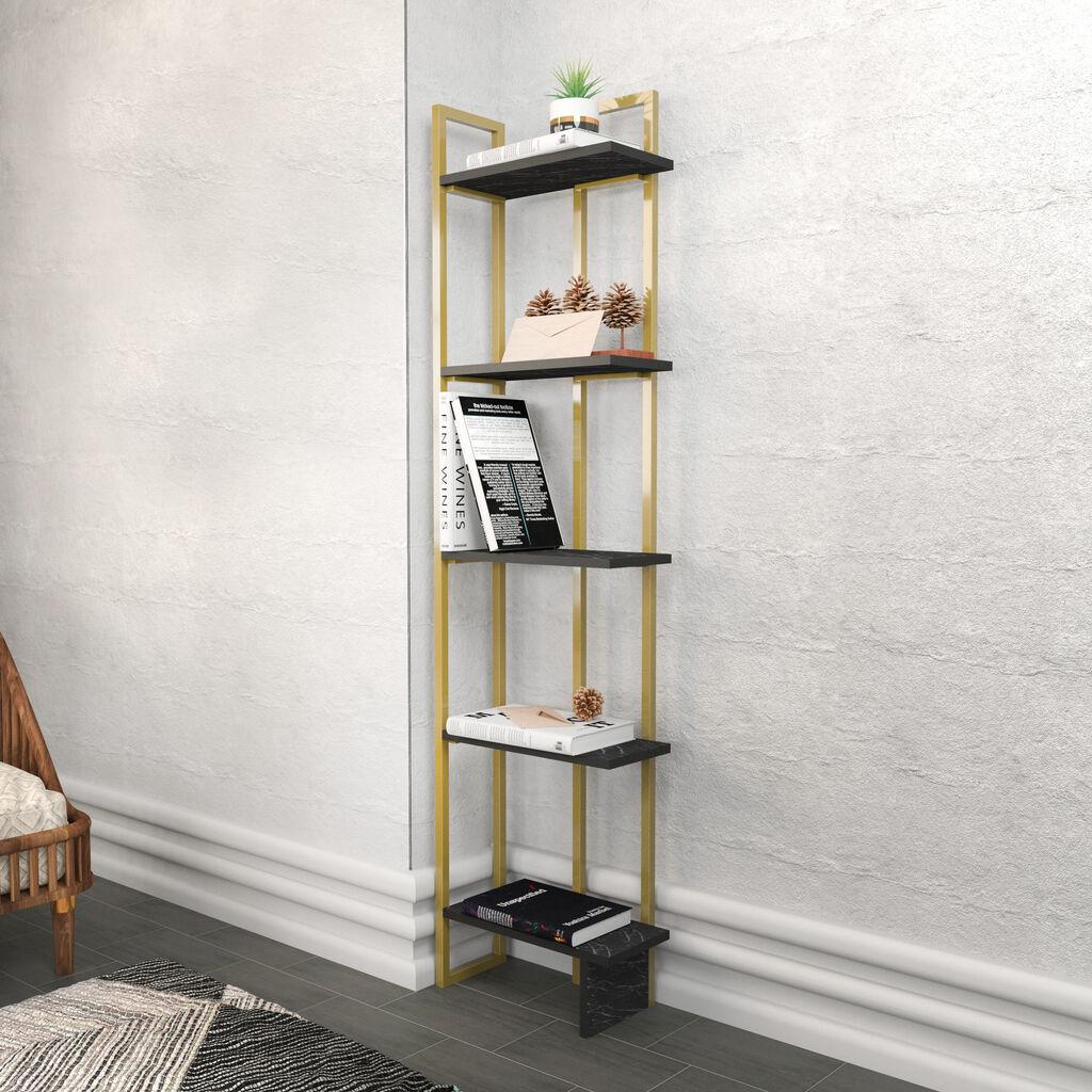 Полица Hanah Home 45,2x180x21,6 см црно-златна