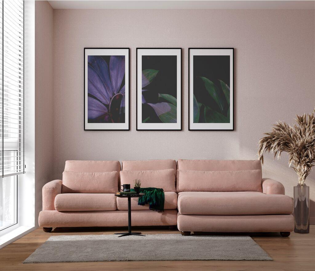 Atelier del Sofa Аголна Гарнитура River 105x90x330cm, Розова