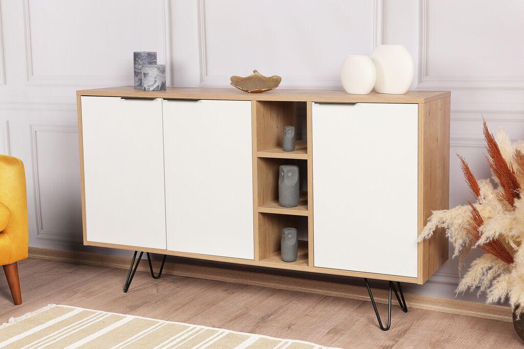 Комода Hanah Home Clara со конзола, кафеаво-бела