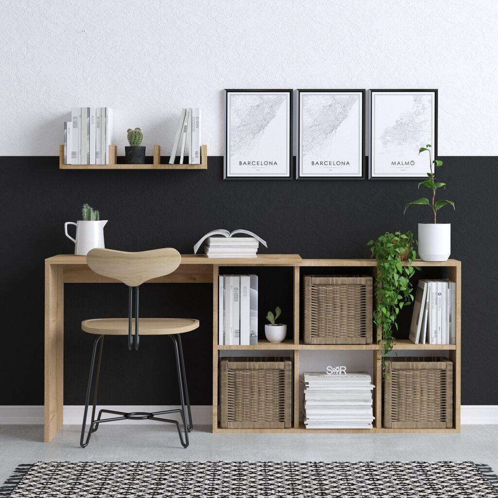HANAH HOME Blake биро, 74x145x45см, кафеава