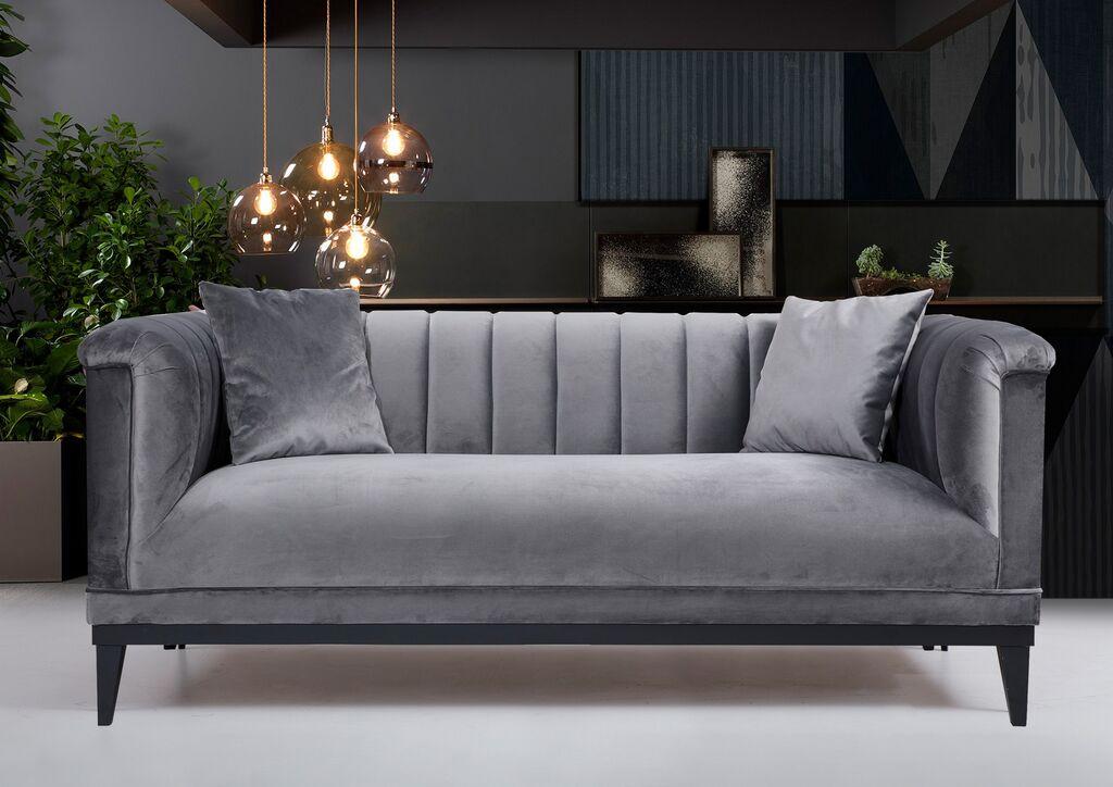 Atelier del Sofa Двосед Тренди 190x79x89cm Темно сива