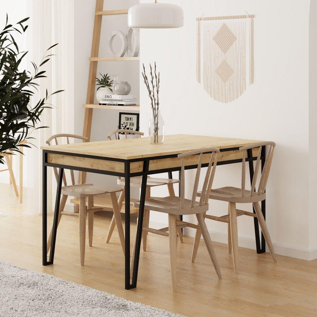 Трпезариска маса Hanah Home Pal, кафеаво-црна