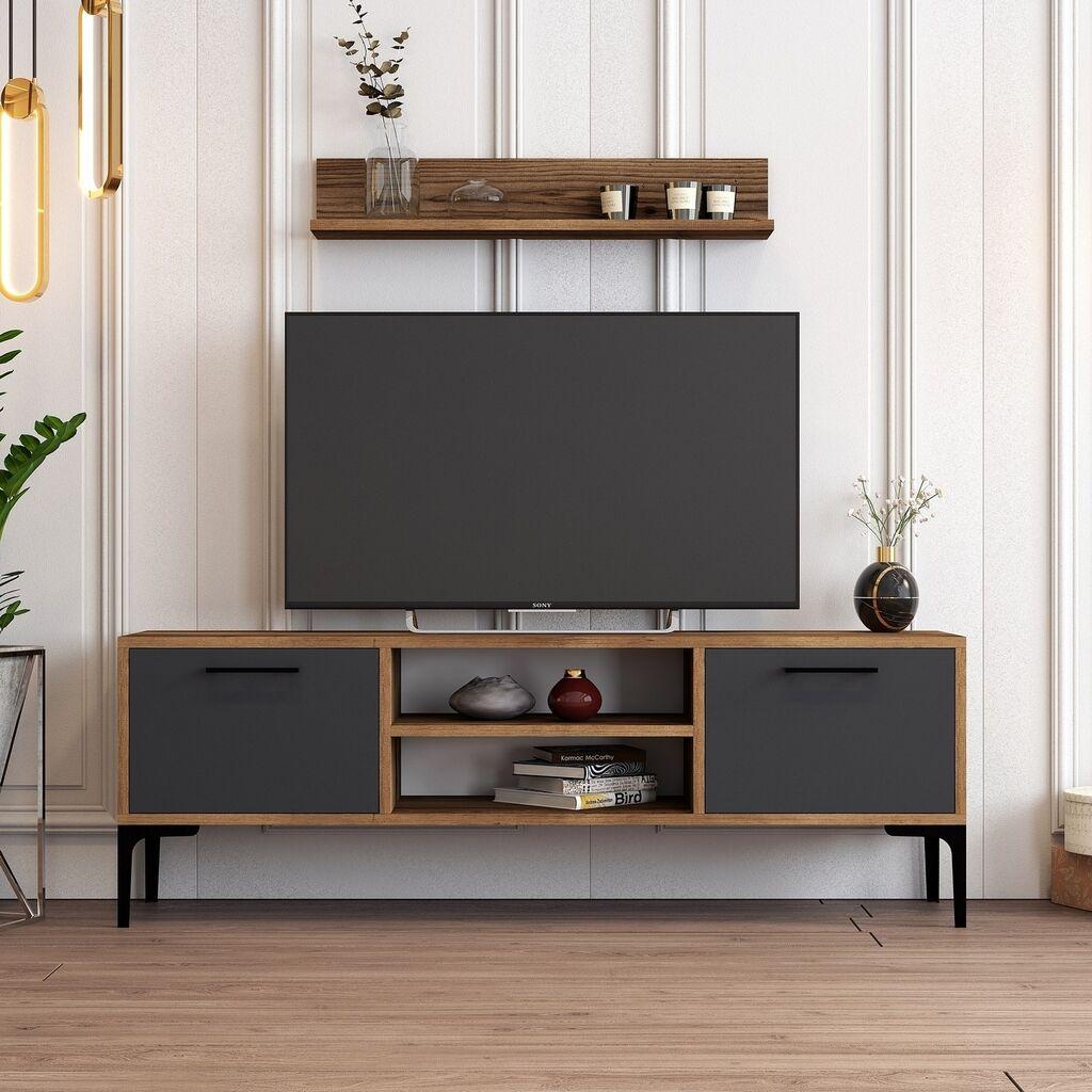 Полица за ТВ Hanah Home Riga 845HCT3104, антрацит-кафеава