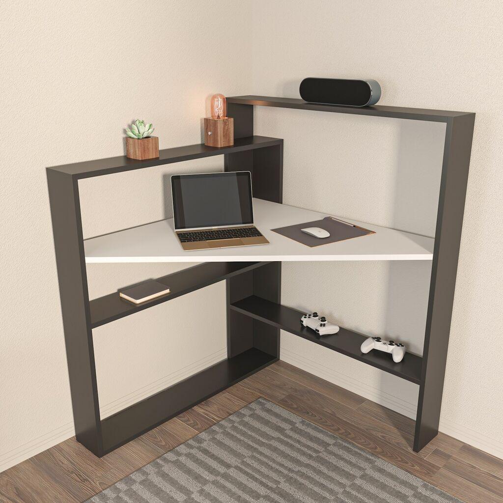 Биро Hanah Home 93,6x114 см црно-бело
