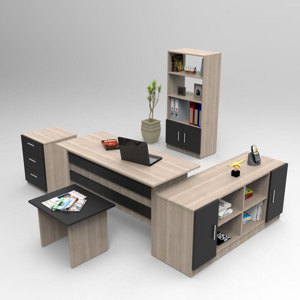 Hanah Home Канцелариски мебел од 5 дела VO15 W, беж црна