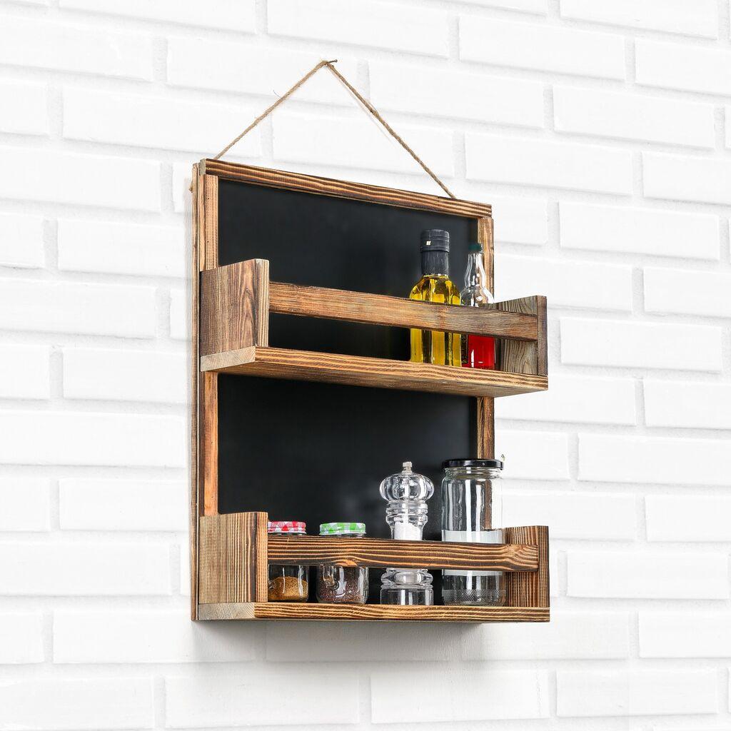 Aberto Design Кујнска полица со два слоја зачини, 48x40x10 см, кафеава