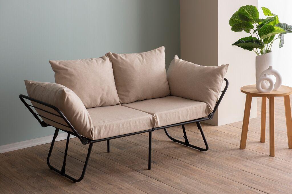 Atelier del Sofa Viper 2 расклоплива двосед, 150x78x60 см, крем