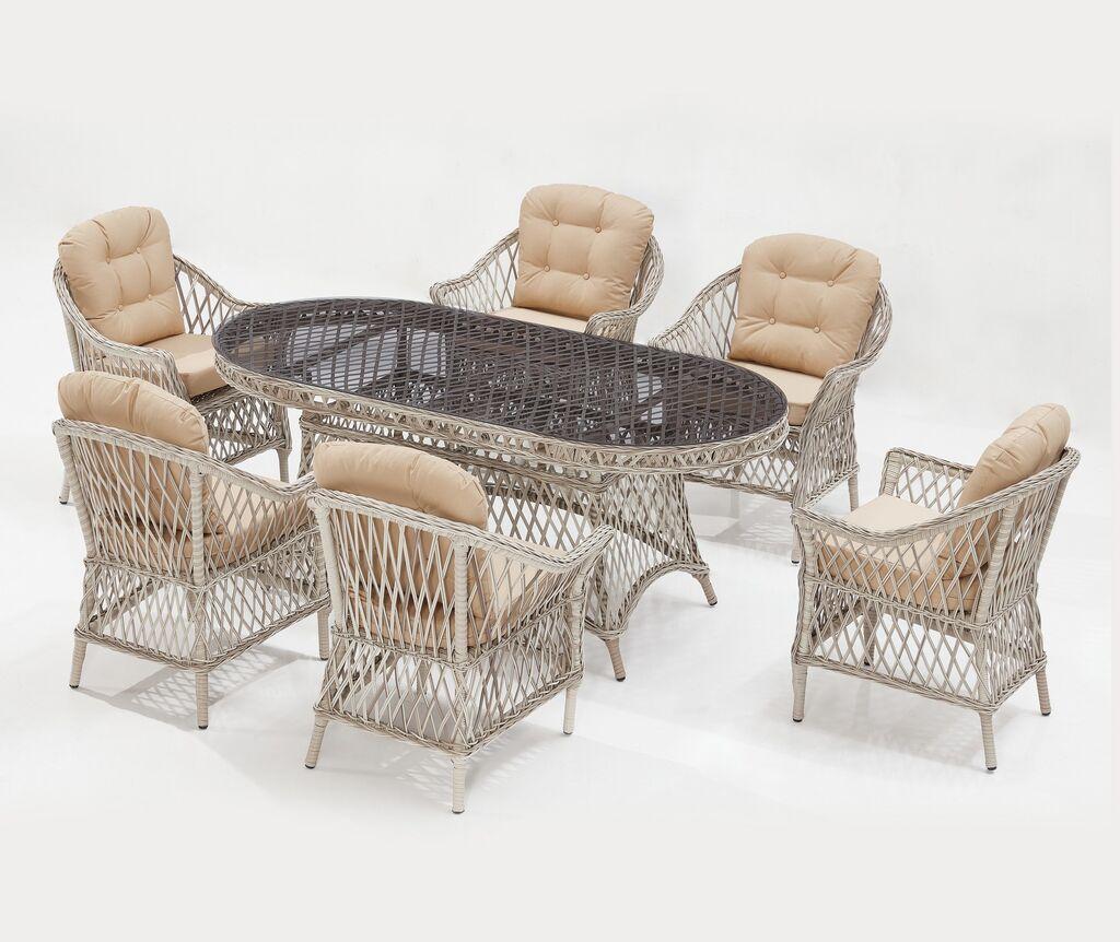 Градинарски мебел Hanah Home Нов 180x90x75cm Крем боја