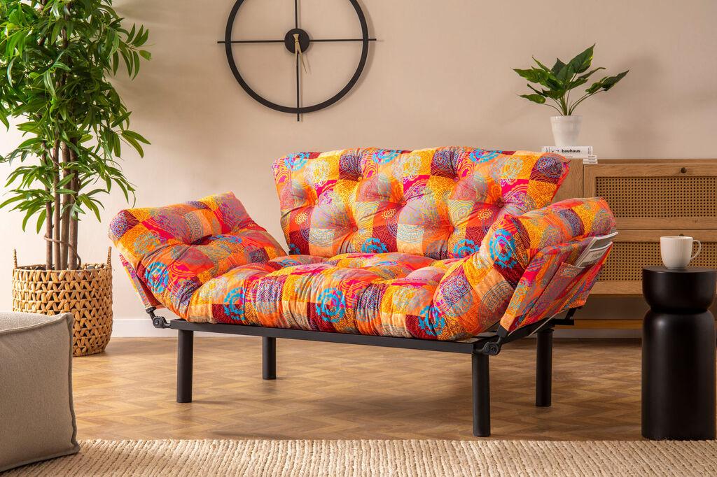 Двосед Atelier del Sofa Nitta, расклоплива 155x85x73 см, шарена