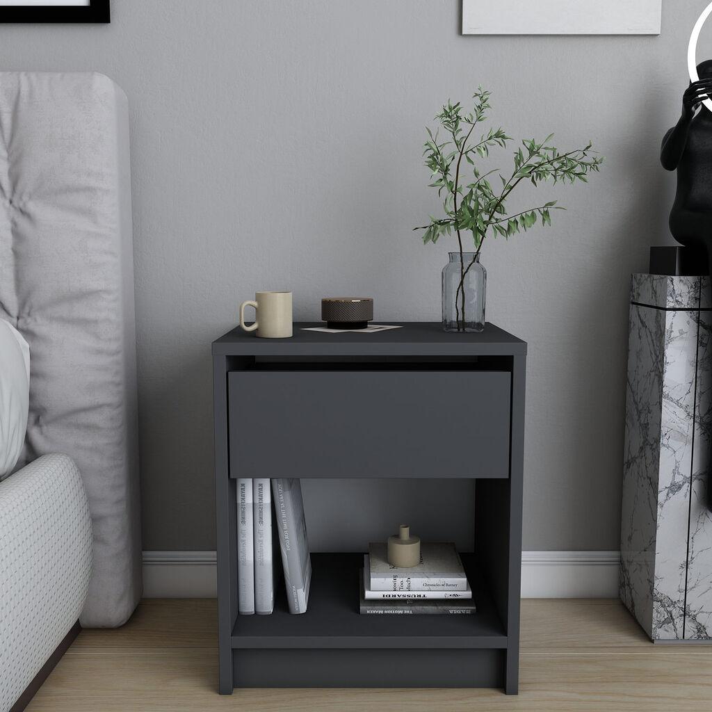 Ноќна масичка Hanah Home Sheridan 44,6x52,8x35,9 см Антрацит