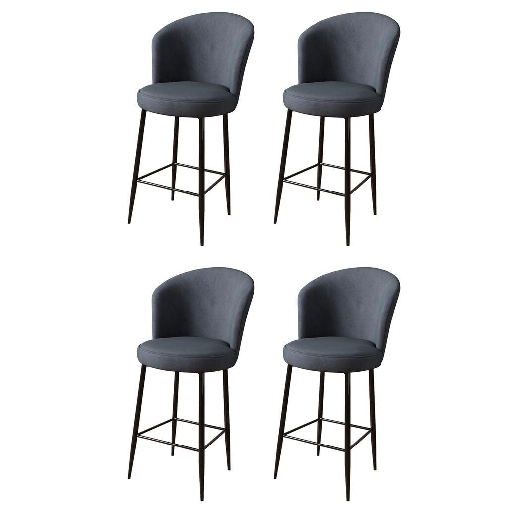 Hanah Home Комплет од 4 барски столчиња Alte Black