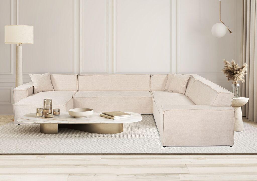 Аголен сет за софа Atelier del Sofa Сложувалка 100x72x167 см Беж боја