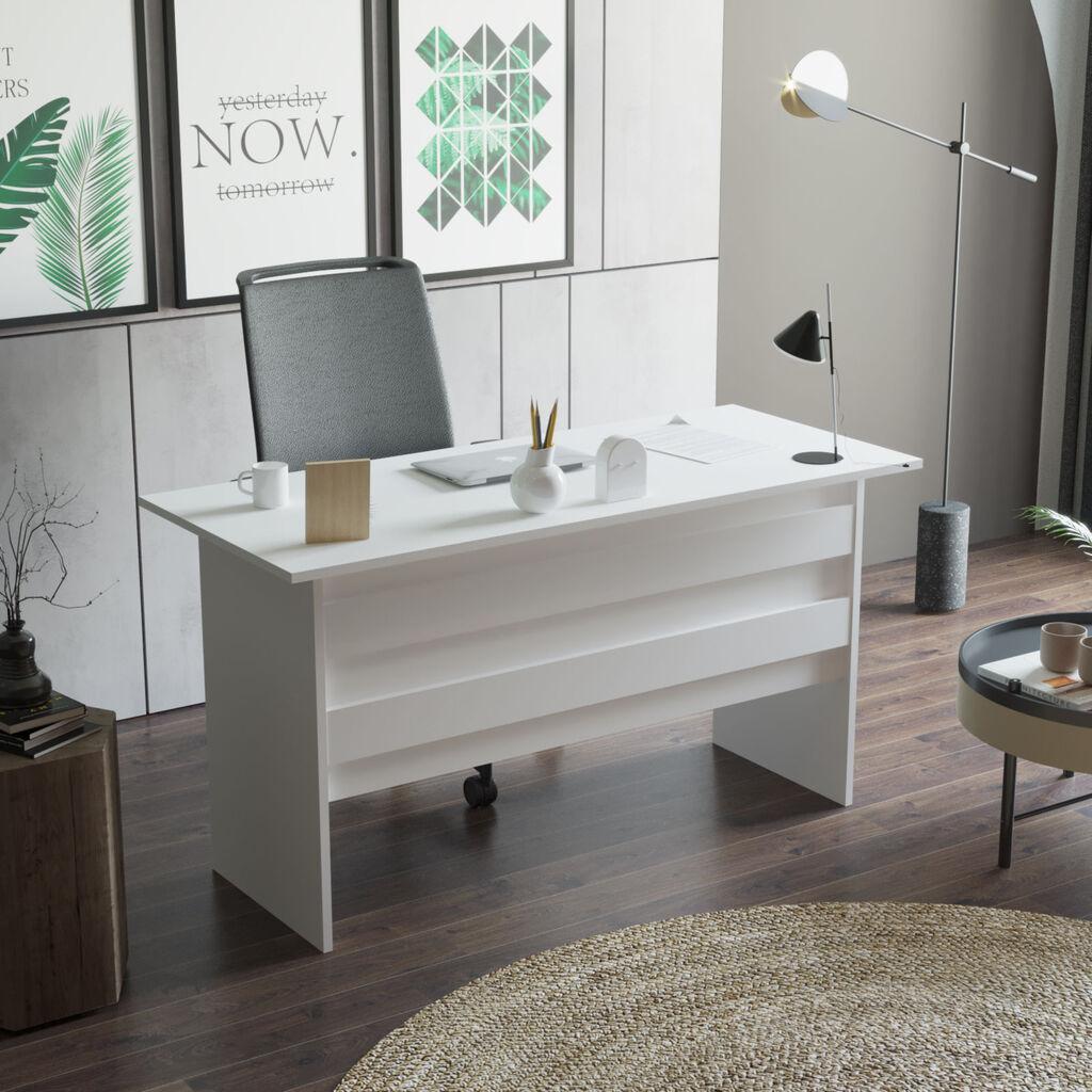 Работна маса Hanah Home 140x73.8x60 см бела