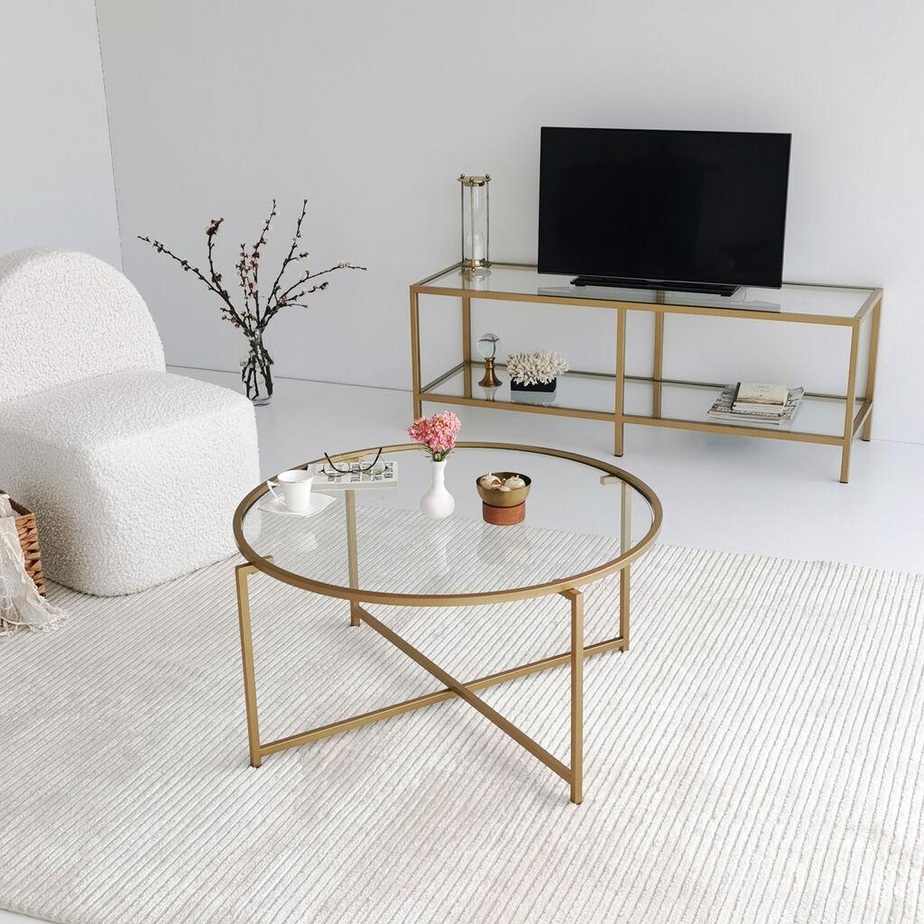Маса Hanah Home Club Gold Sun S404 83x40x83cm Златна