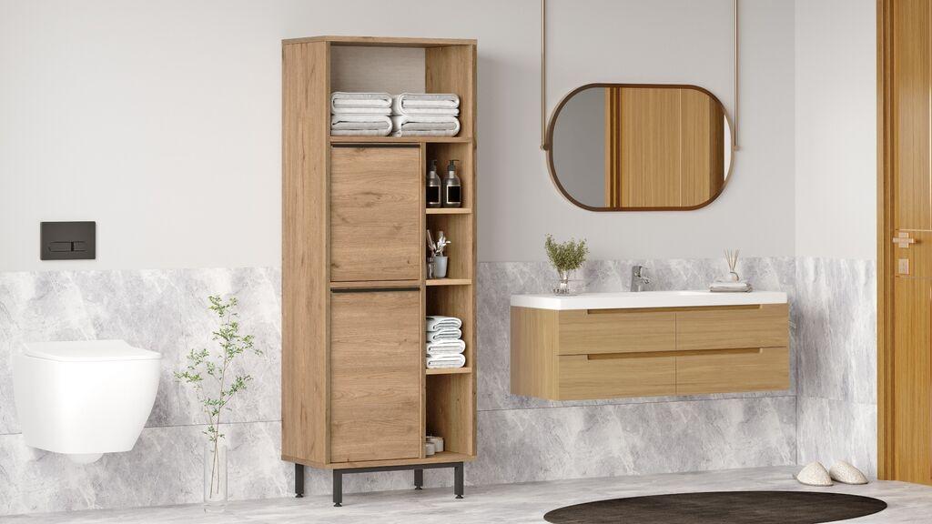 Hanah Home ON10C S шкаф за бања, буково дрво