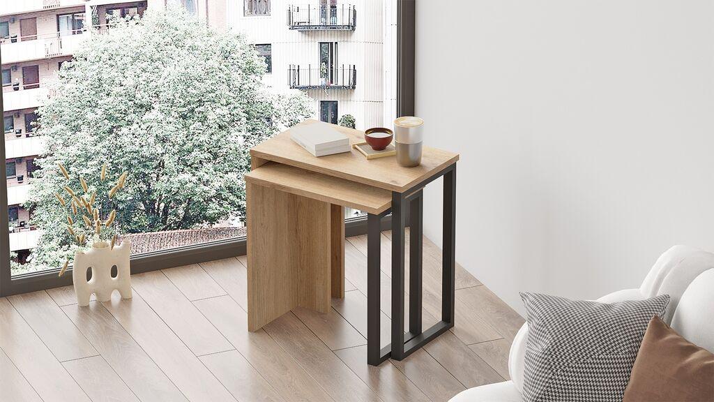 Hanah Home Комплет клуб маси, 2 парчиња орев