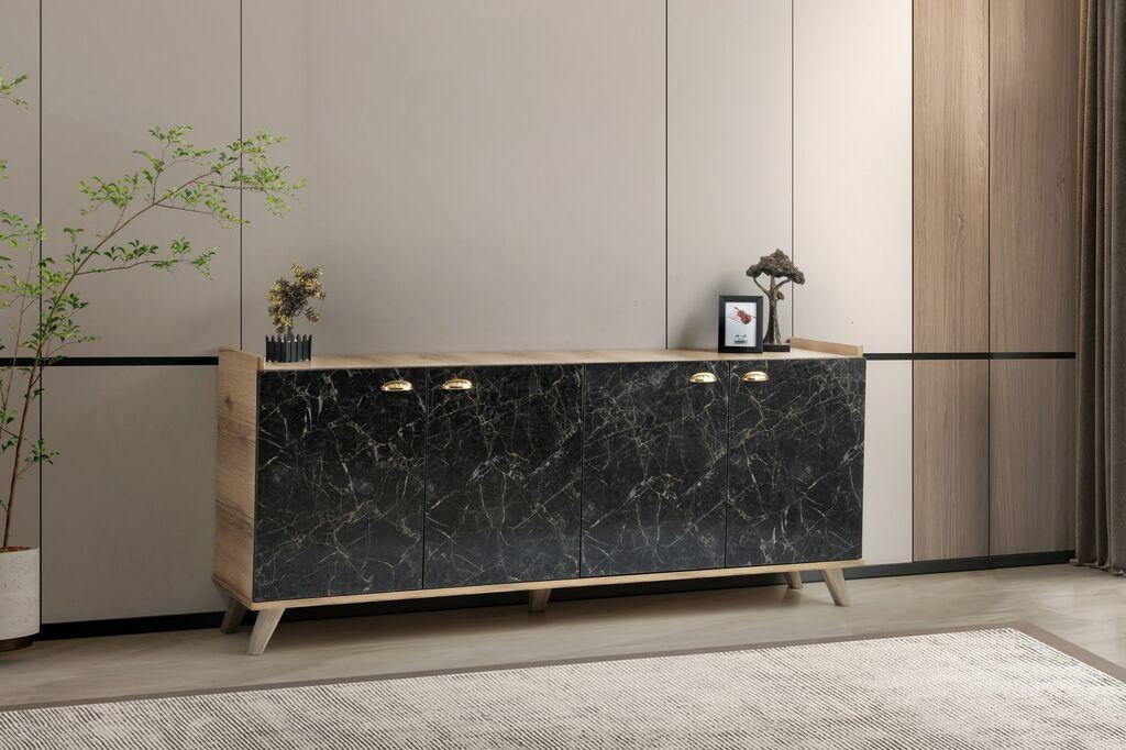 Комода Hanah Home Sumer H3030 180x77.8x41 см кафеава-мермерна