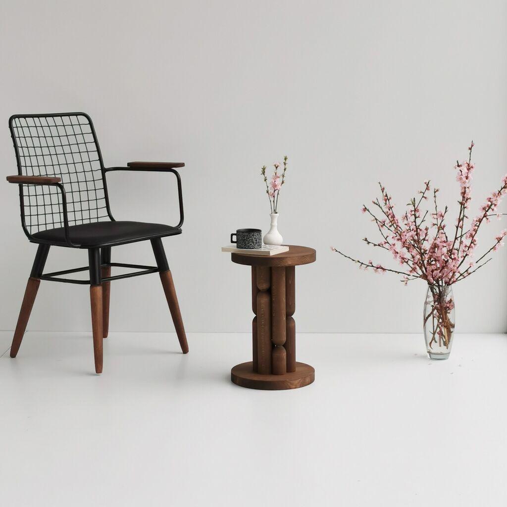 Клуб маса Hanah Home Стоа 27x42x27 см кафеава