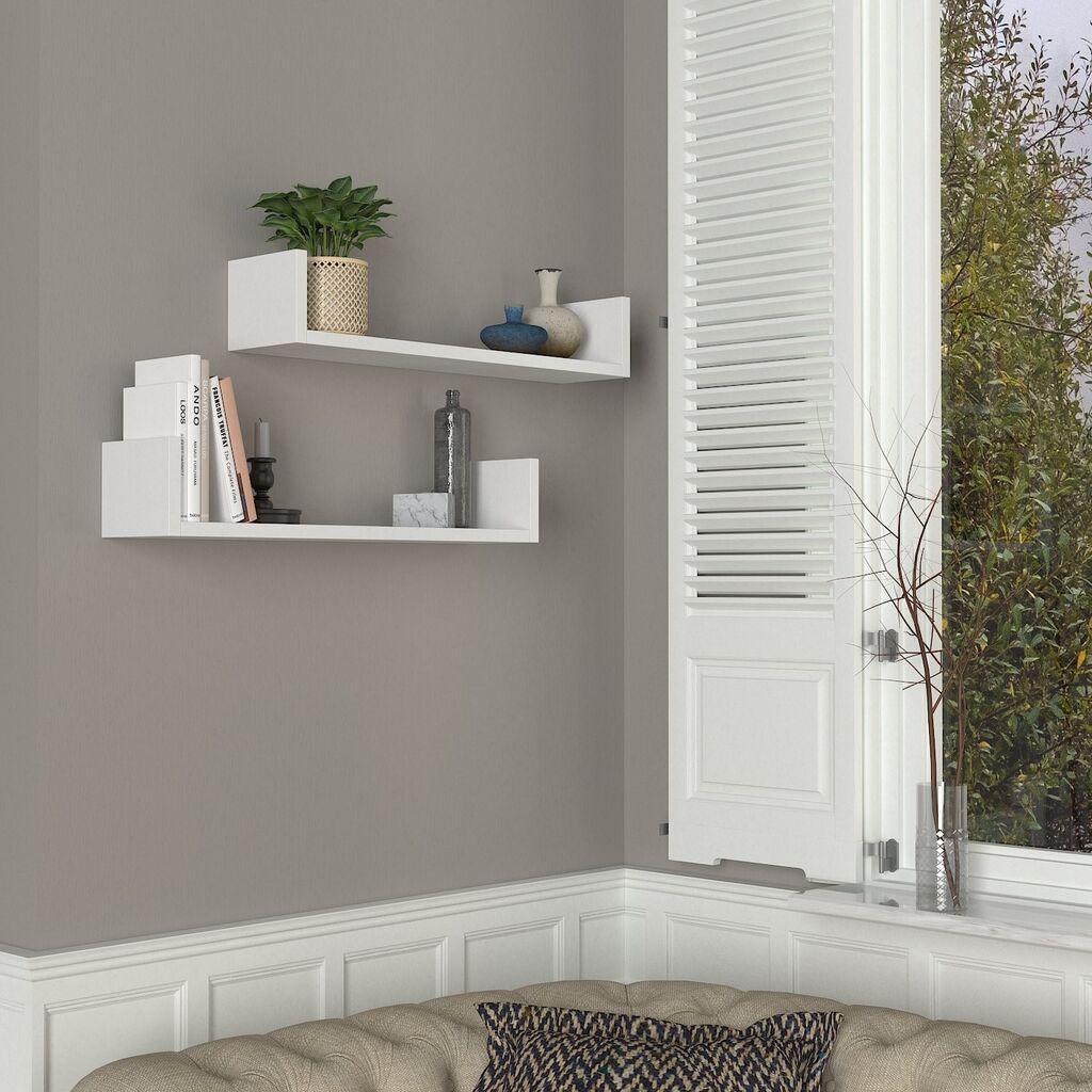 Dzидна полица Hanah Home Iris, 2 парчиња, бела