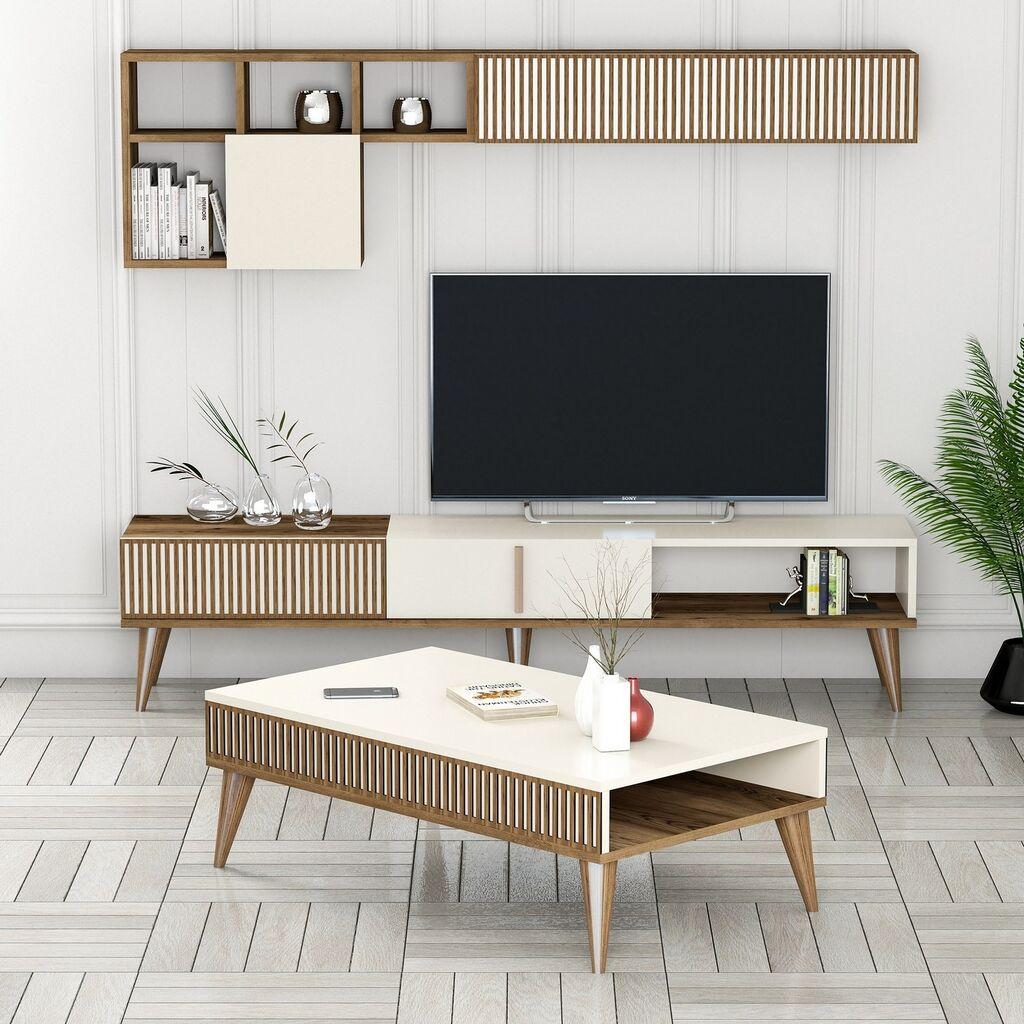 Hanah Home Set ТВ комода и клуб маса од орев