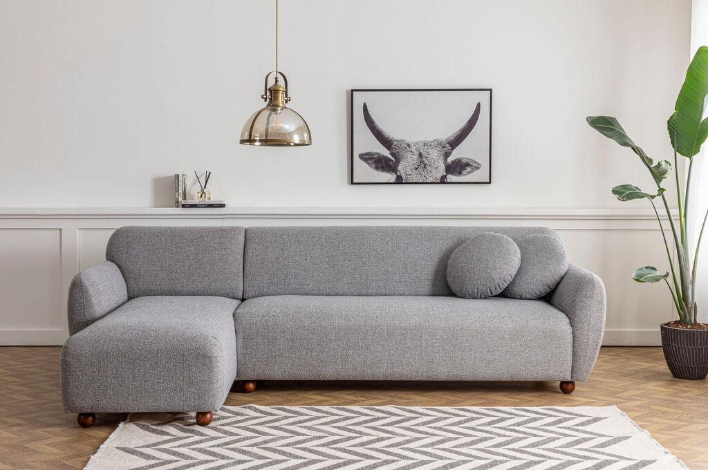 Аголна гарнитура Atelier del Sofa Eddy 162x273 см, светло сива
