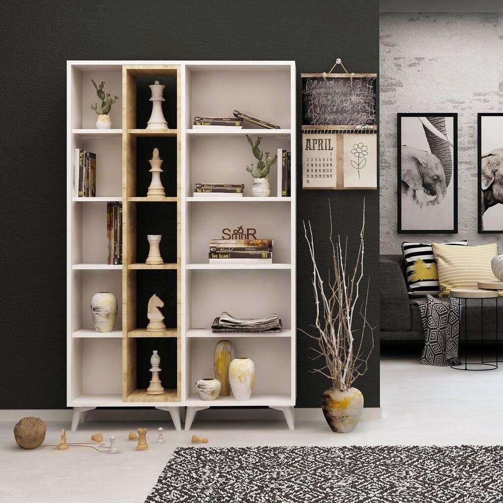 Hanah Home Potenza Комплет од 2 полици за книги 100x162x25 см, бела