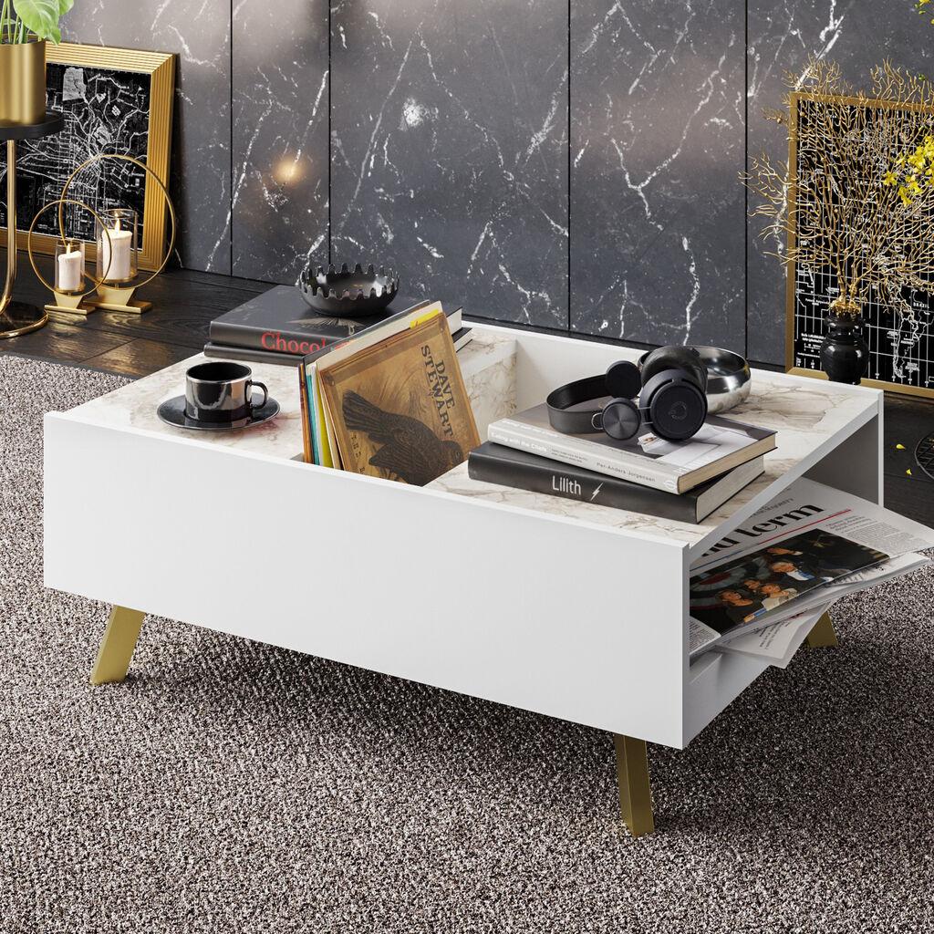 Маса Hanah Home Club Frida 90x63x34 см бела