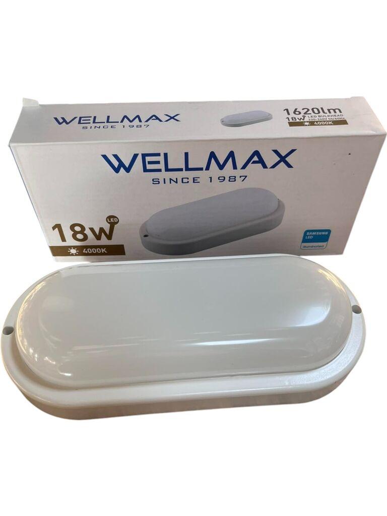 Wellmax -LED Плафонерка 18W, 4000k, IP54 - бела