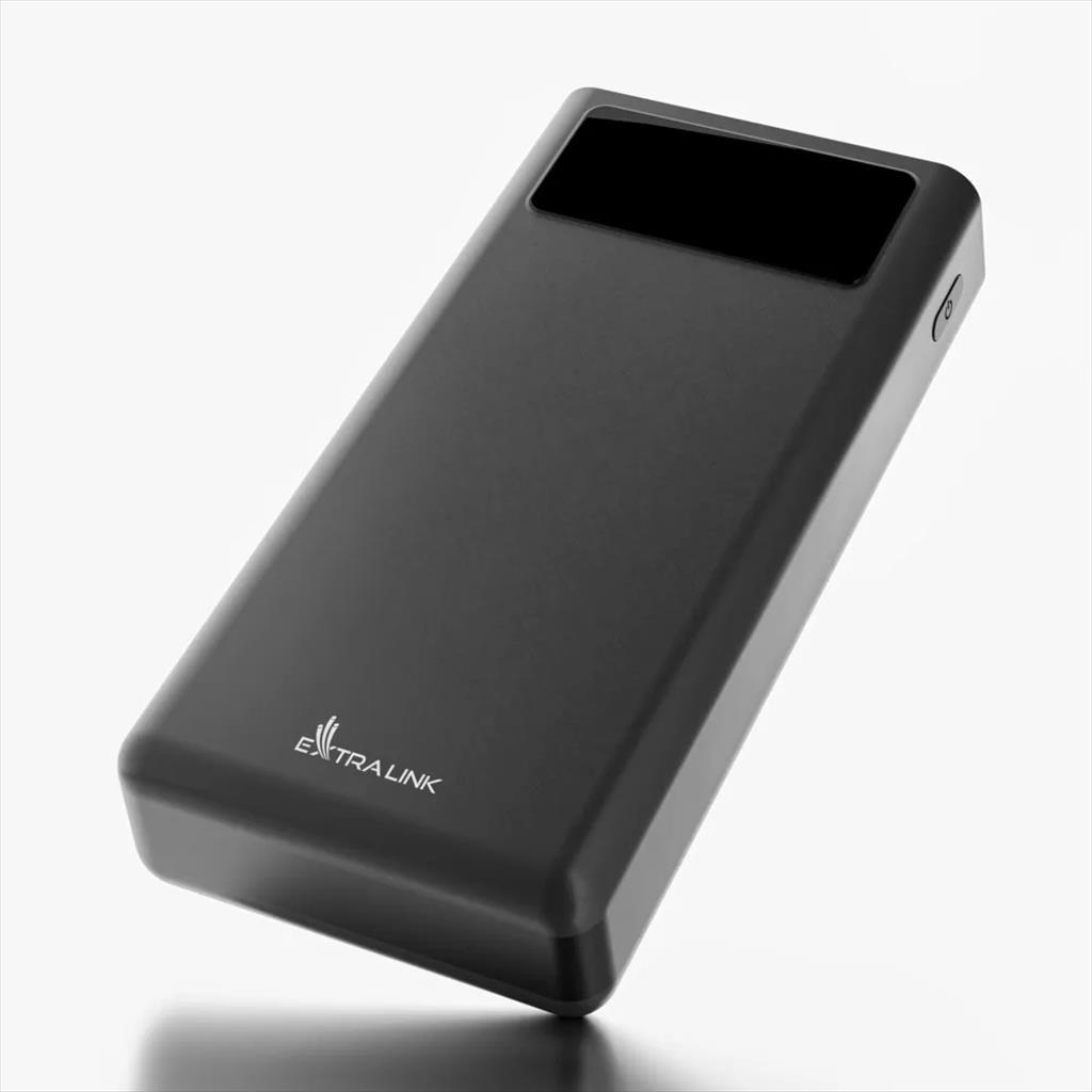 Extralink Батерија Преносна EPB-112 30000mAh, Дигитален Дисплеј, ЛЕД Лампа, 3 Input/4 Output, Црна