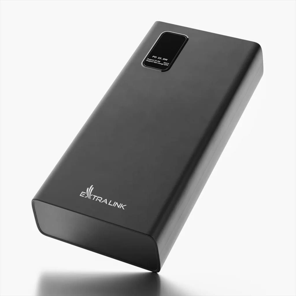 Extralink Батерија Преносна EPB-068 20000mAh, 22.5 Fast Charge, Дигитален Дисплеј, Dual Input/Output, Црна