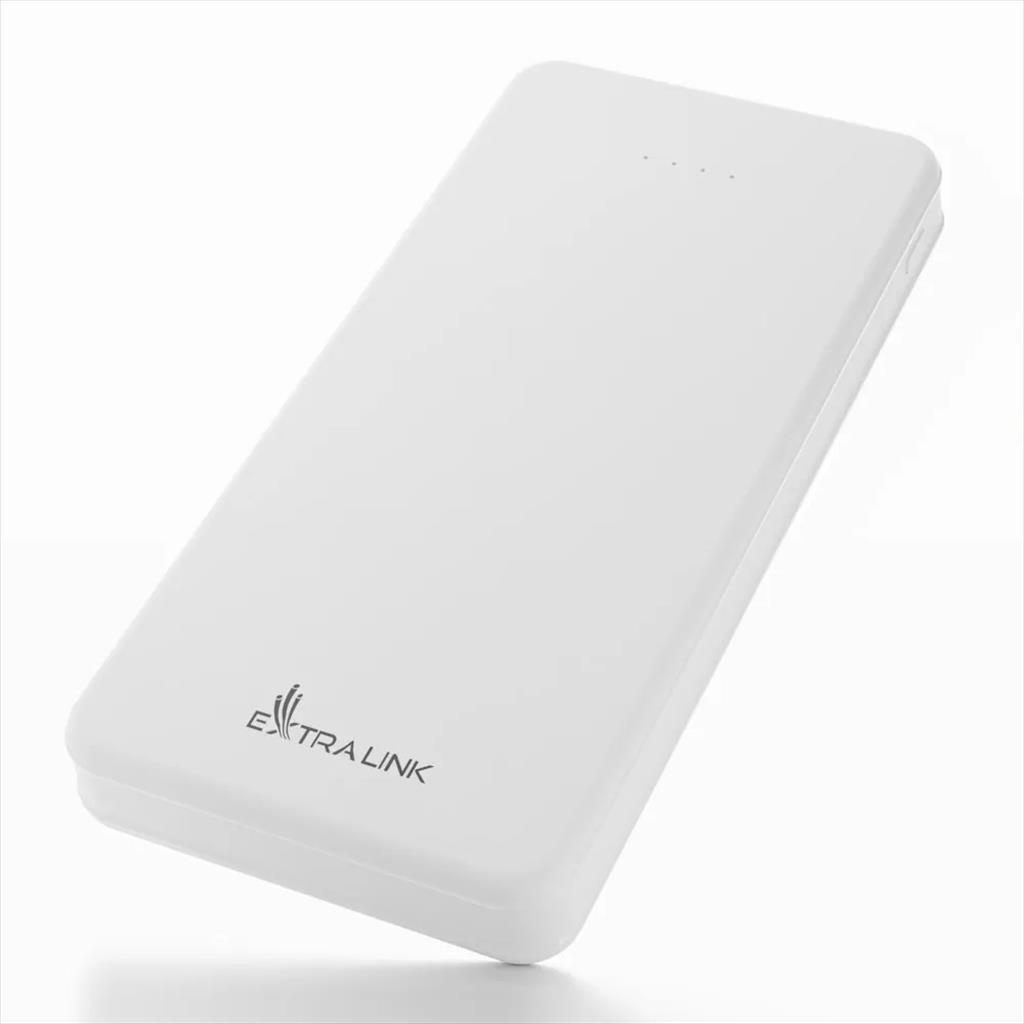 Extralink Батерија Преносна EPB-078 10000mAh, Dual Input Micro-USB/USB-C, Dual Output 2xUSB-A, Бела