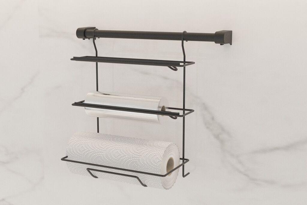 Организатор Хермија за кујна, 30 x 19 x 28 см, 100% метал, црна