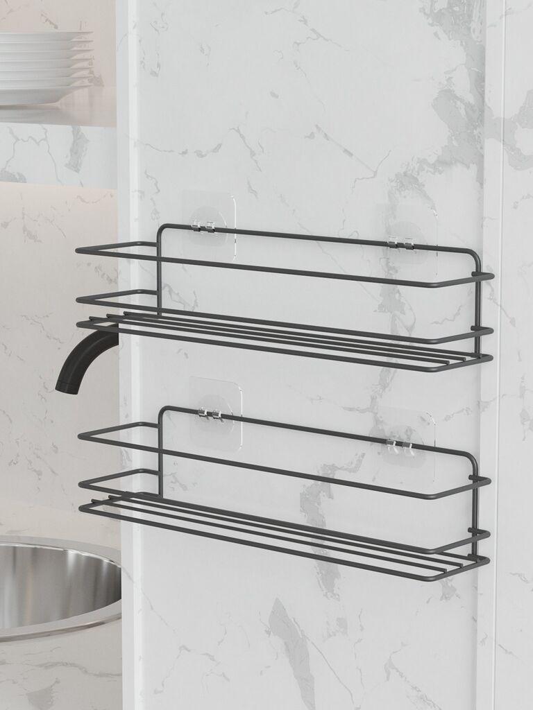 Организатор за кујна Hermia, 100% метал, 2 парчиња, 360 x 80 x 100 mm, дебелина: 2,5-5 mm, црна